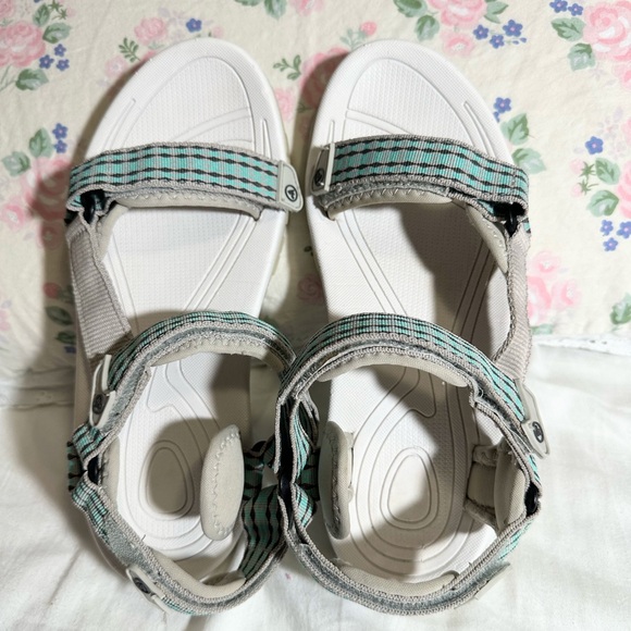 Atika Sandals - Gray and Teal Stripes hiking sandals for women size 7 - Picture 8 of 15